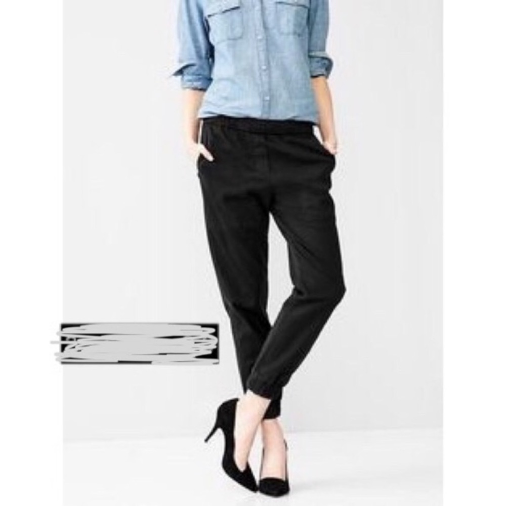SUEDE BUSINESS PROFESSIONAL BLACK PANTS